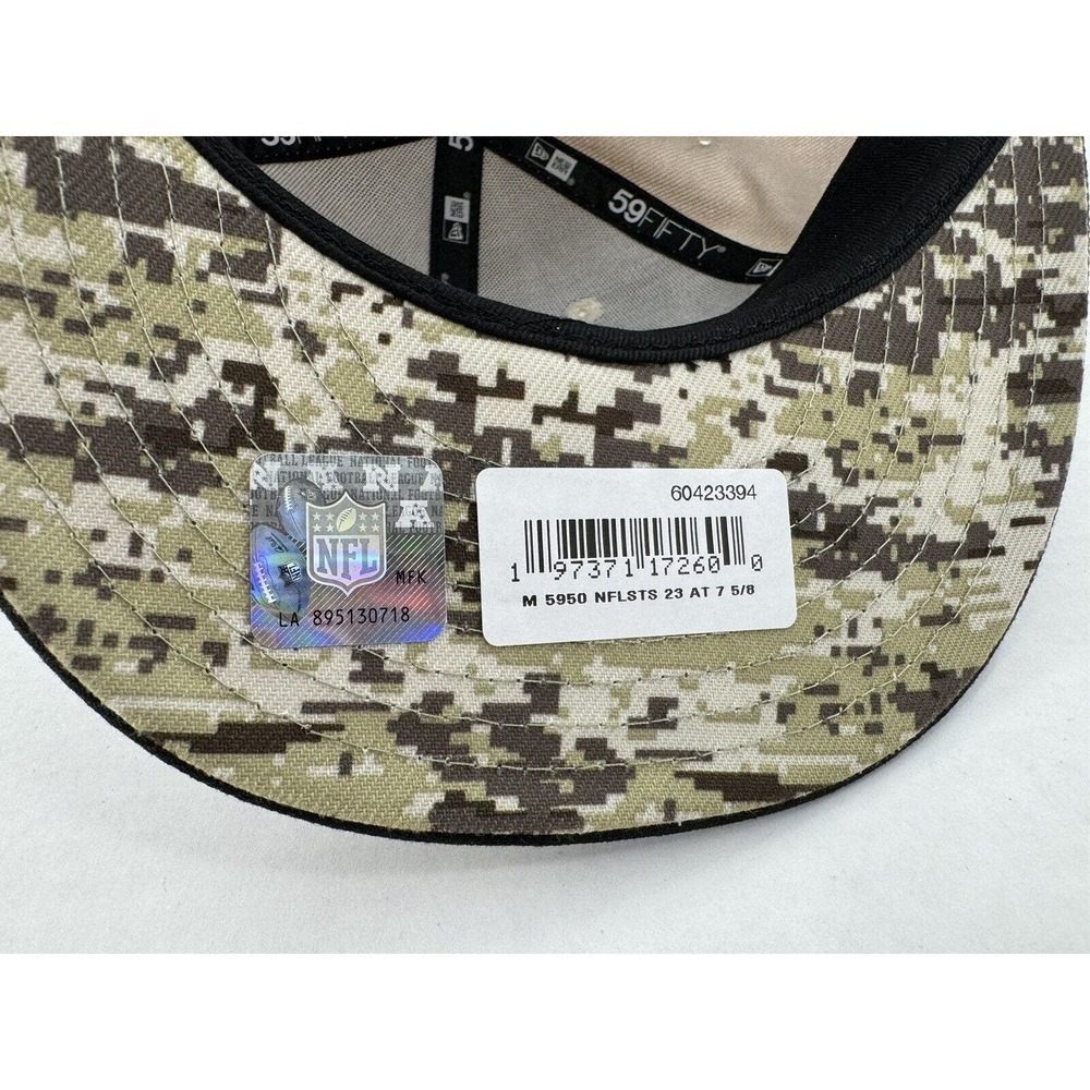 ERA ATLANTA FALCONS Salute To Service Fitted Hat Cap Size 7 5/8 New USA​​​ - Picture 8 of 11